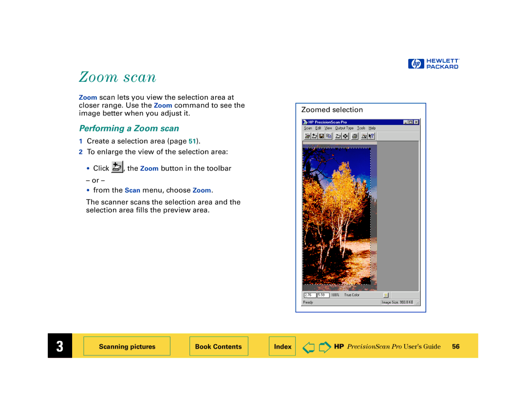 HP 6200C manual Performing a Zoom scan 