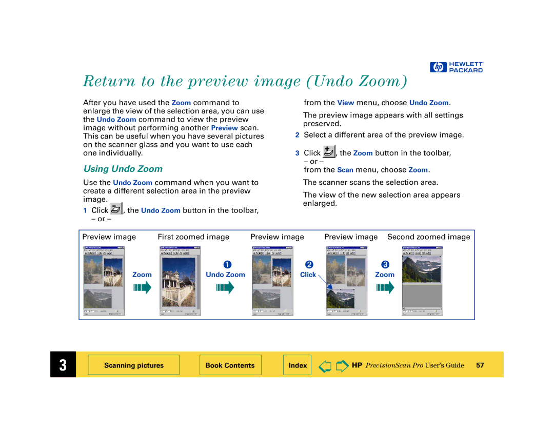 HP 6200C manual Return to the preview image Undo Zoom, Using Undo Zoom 