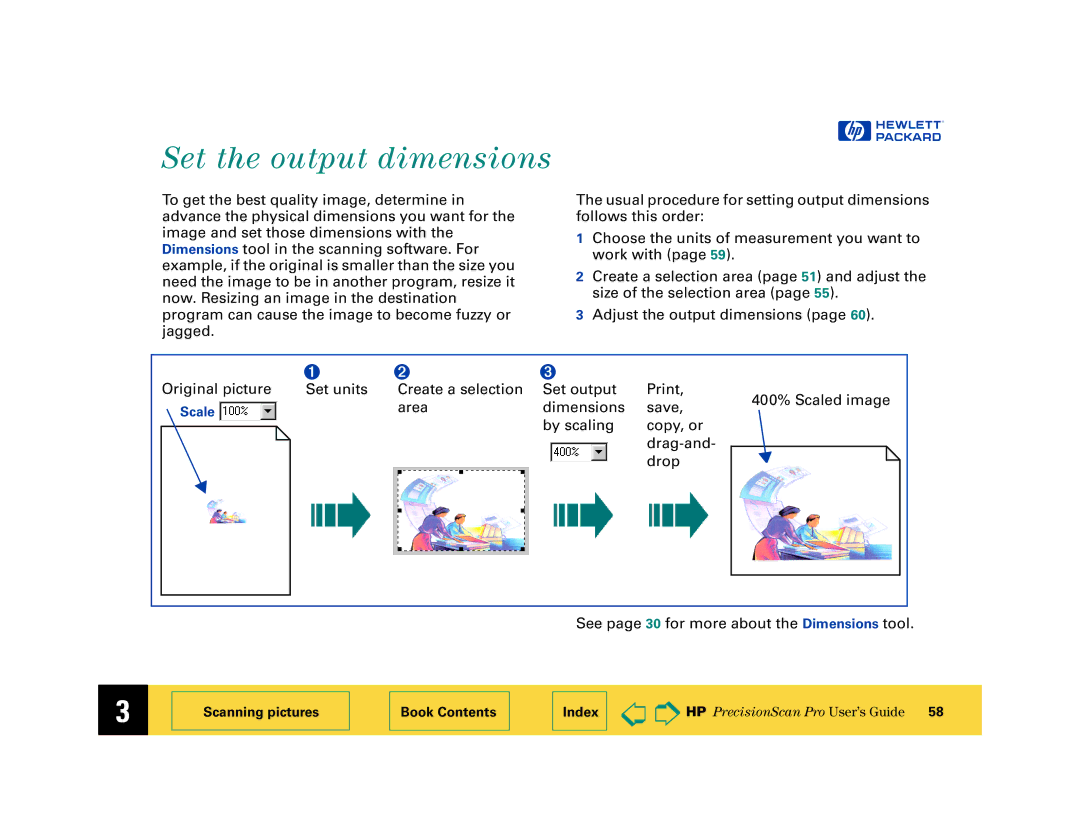 HP 6200C manual Set the output dimensions 