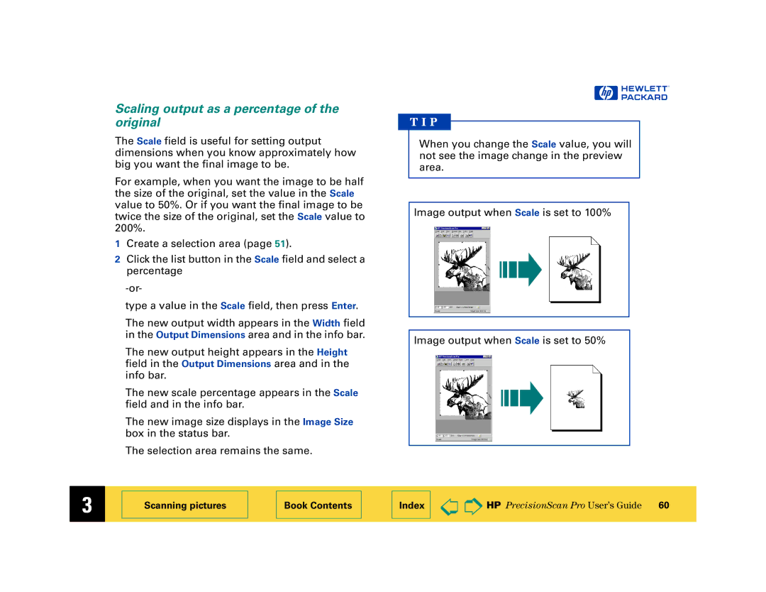 HP 6200C manual Scaling output as a percentage of the original 