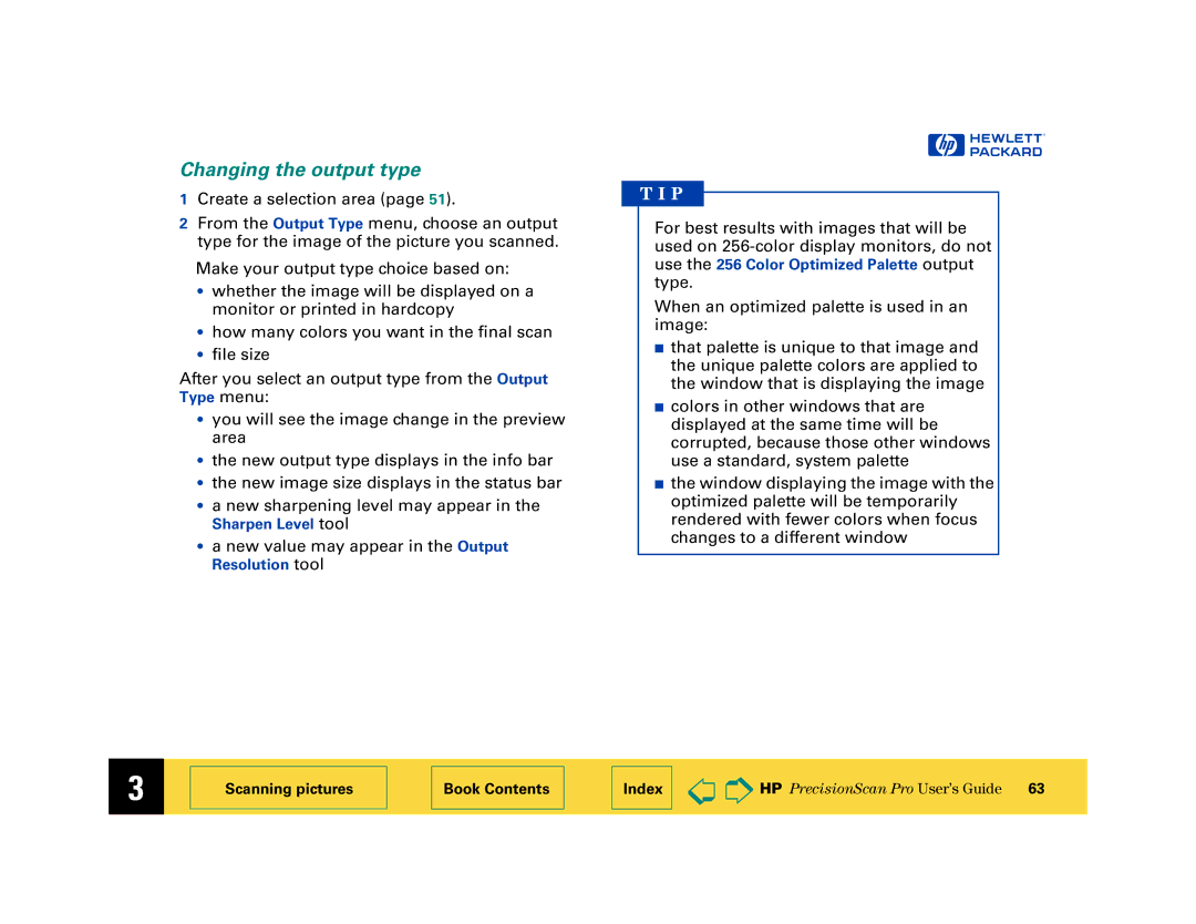 HP 6200C manual Changing the output type 