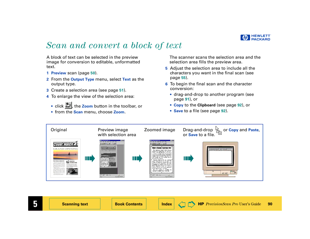 HP 6200C manual Scan and convert a block of text 