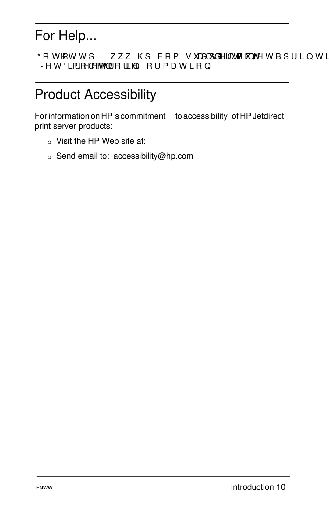 HP 620n Fast Ethernet Print Server manual For Help Product Accessibility 