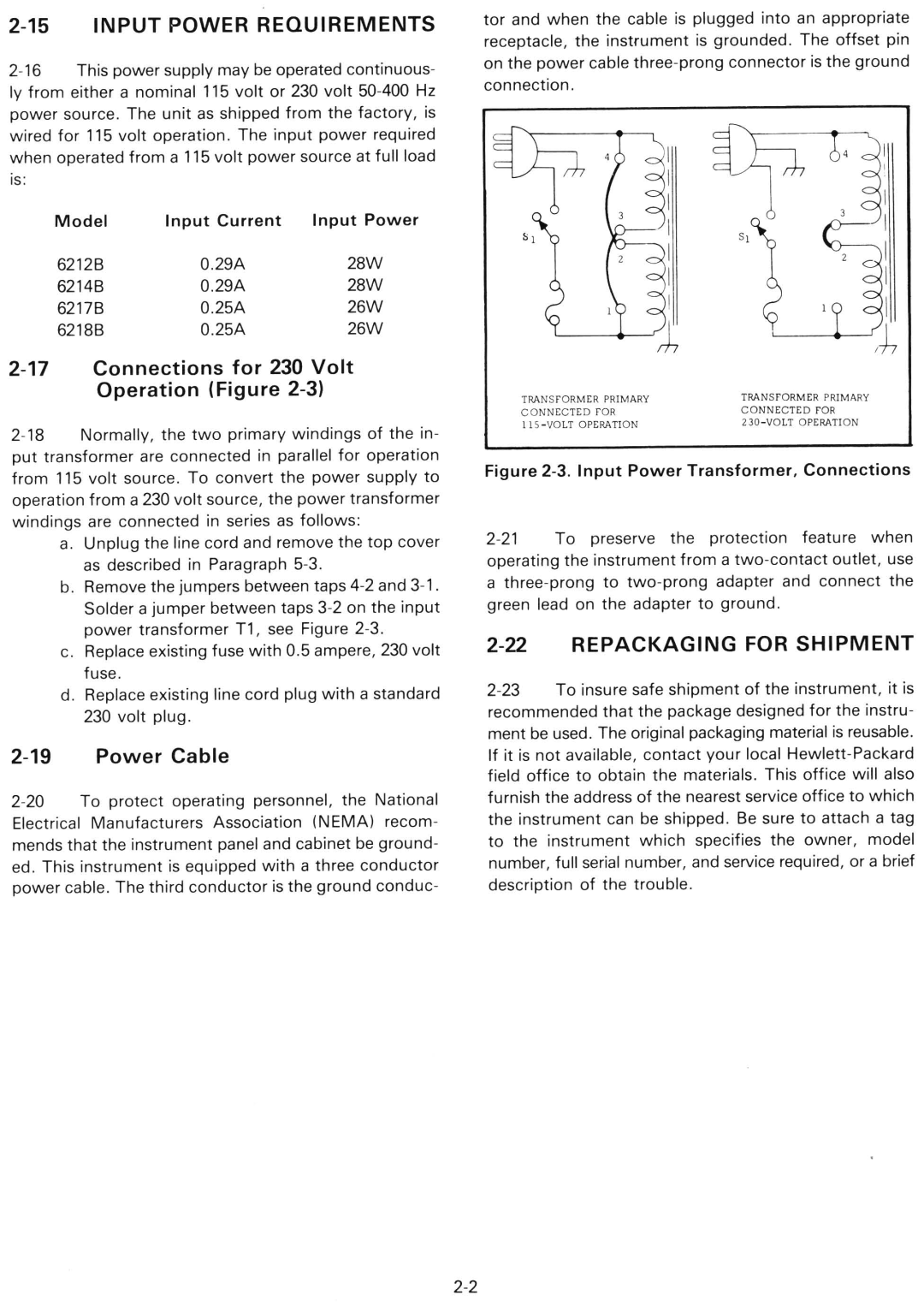 HP 6216B, 6214B, 6218B manual 