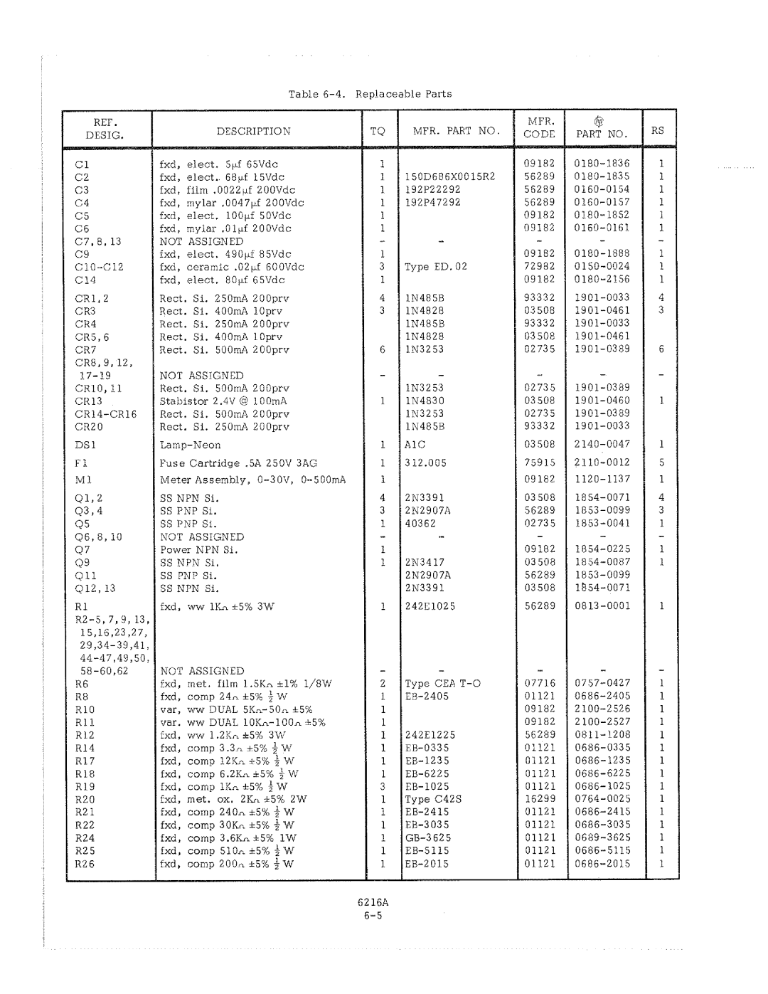 HP 6216A manual 