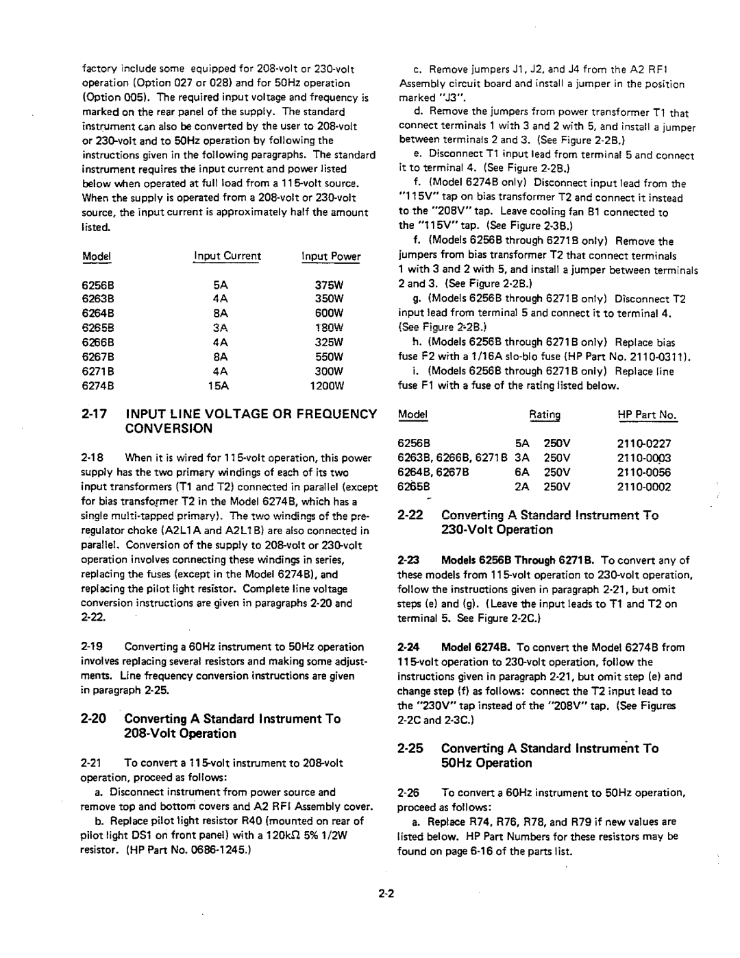 HP 6266B, 6256B, 6274B, 6271B, 6267B, 6265B, 6264B, 6263B manual 