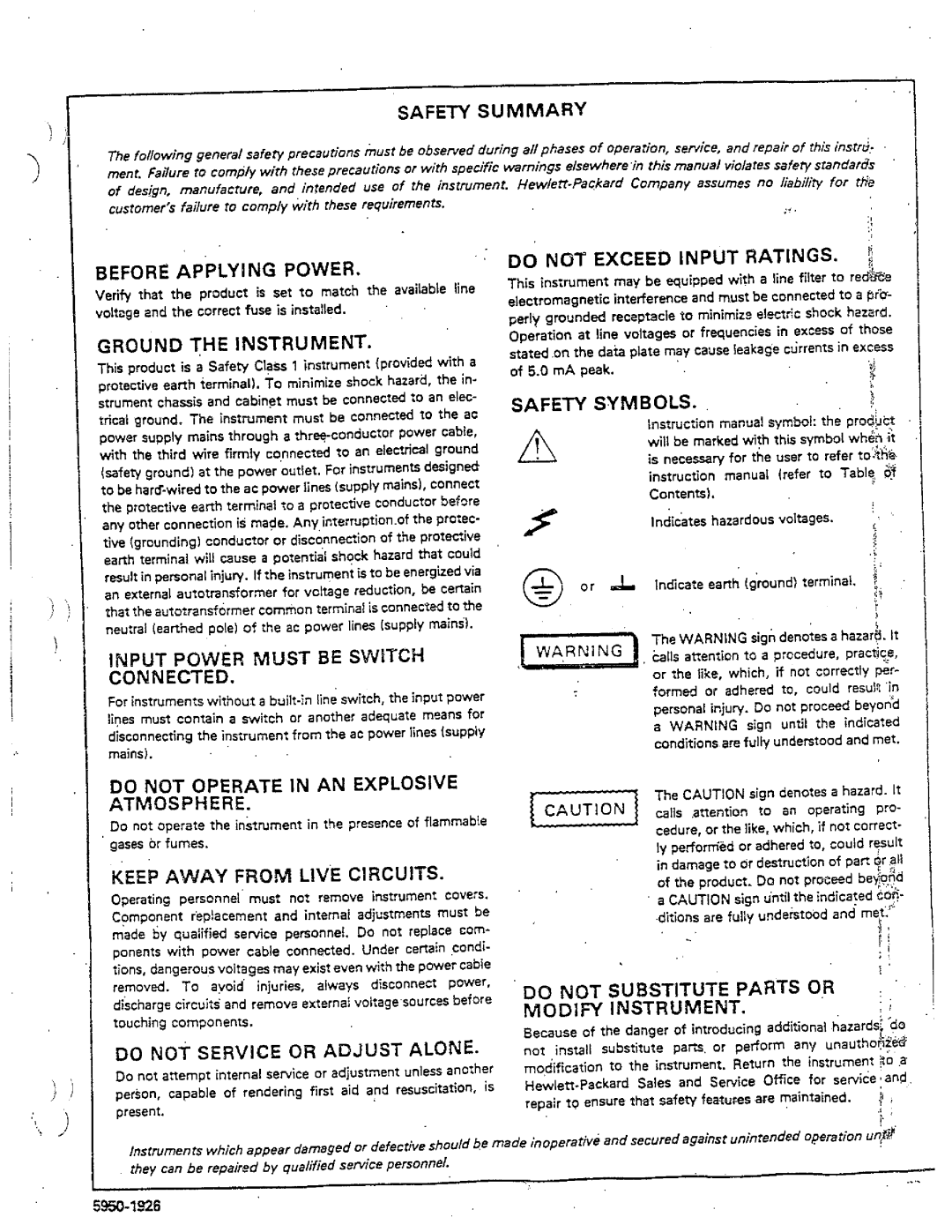 HP 6266B, 6256B, 6274B, 6271B, 6267B, 6265B, 6264B, 6263B manual 