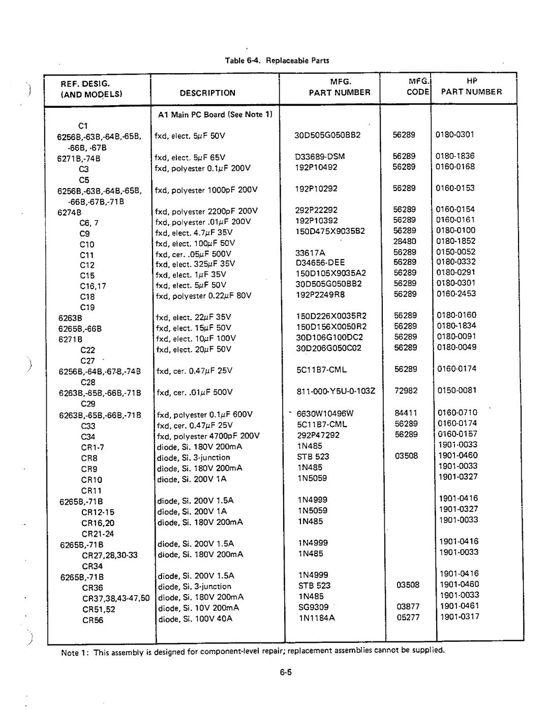 HP 6271B, 6256B, 6274B, 6266B, 6267B, 6265B, 6264B, 6263B manual 