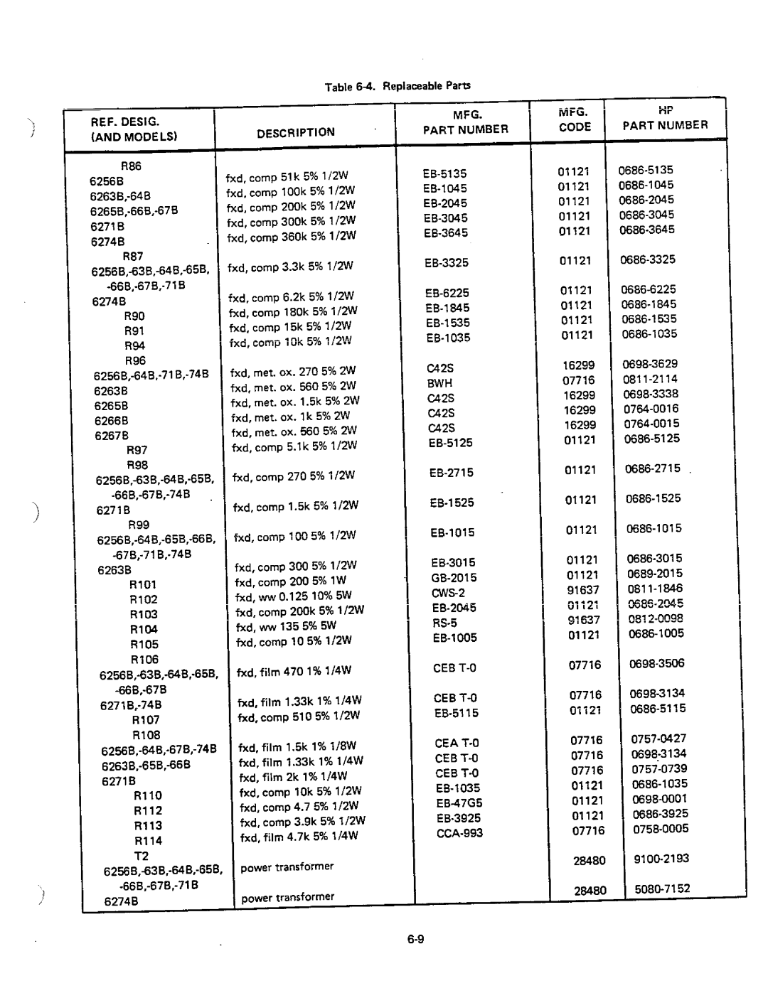 HP 6264B, 6256B, 6274B, 6271B, 6266B, 6267B, 6265B, 6263B manual 