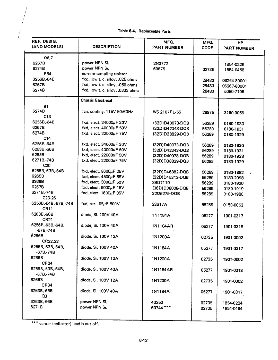 HP 6274B, 6256B, 6271B, 6266B, 6267B, 6265B, 6264B, 6263B manual 