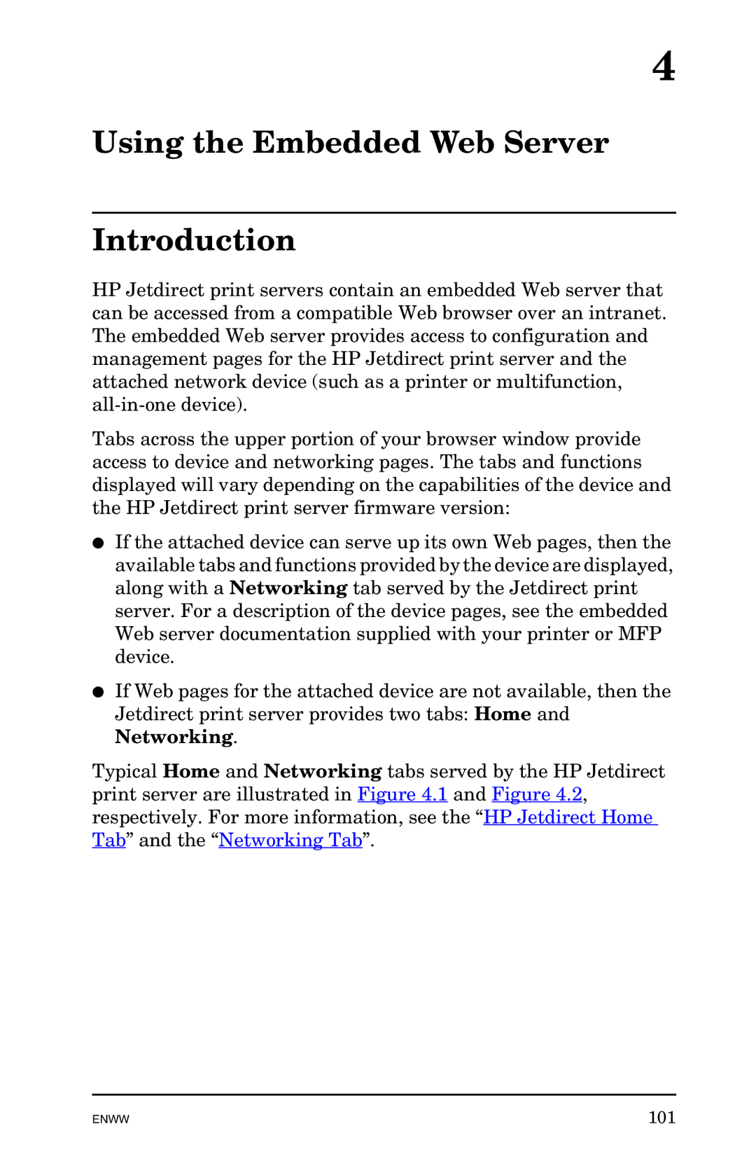 HP 625n Gigabit Ethernet Print Server manual Using the Embedded Web Server Introduction 