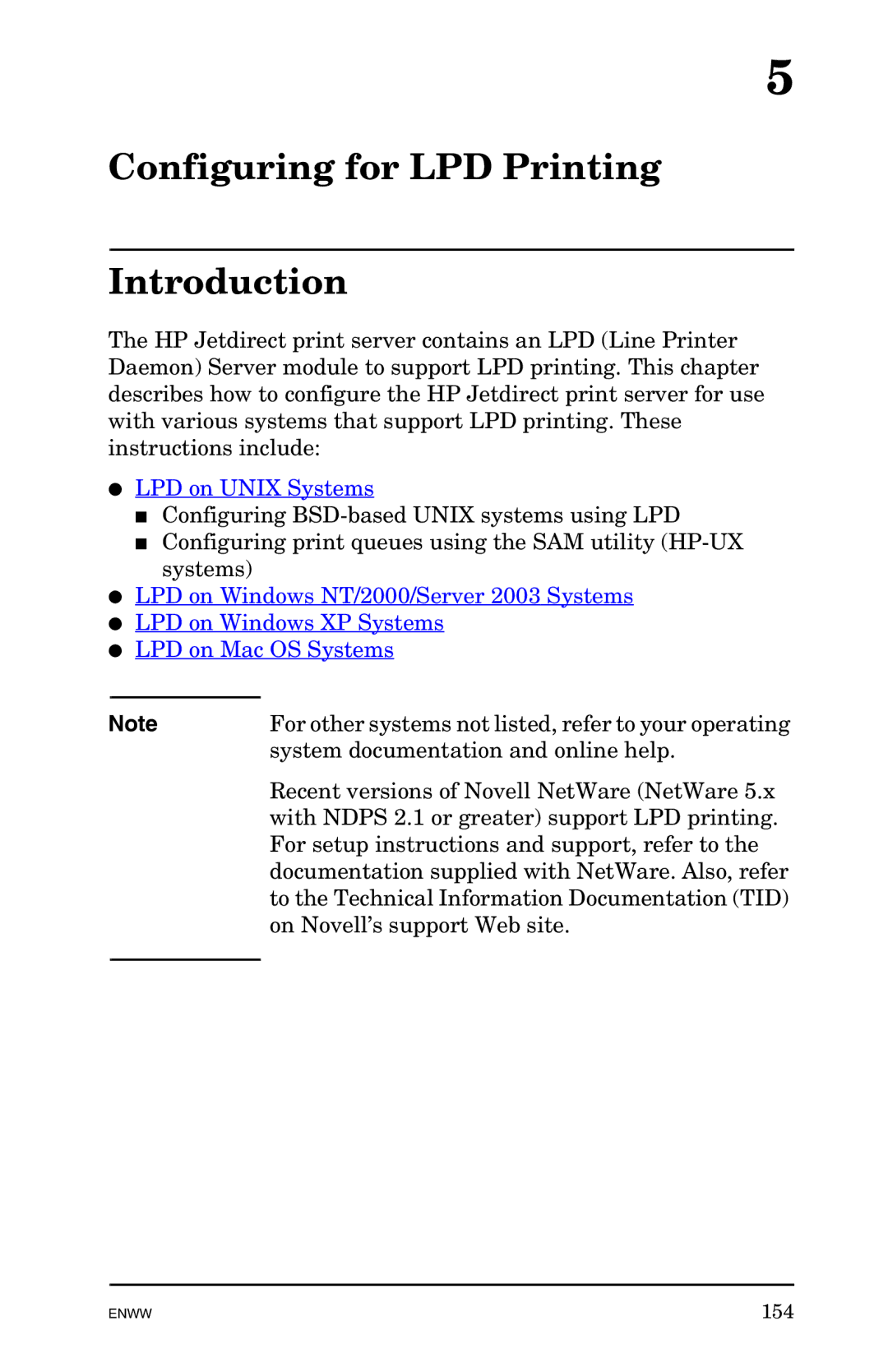 HP 625n Gigabit Ethernet Print Server manual Configuring for LPD Printing Introduction, LPD on Unix Systems 