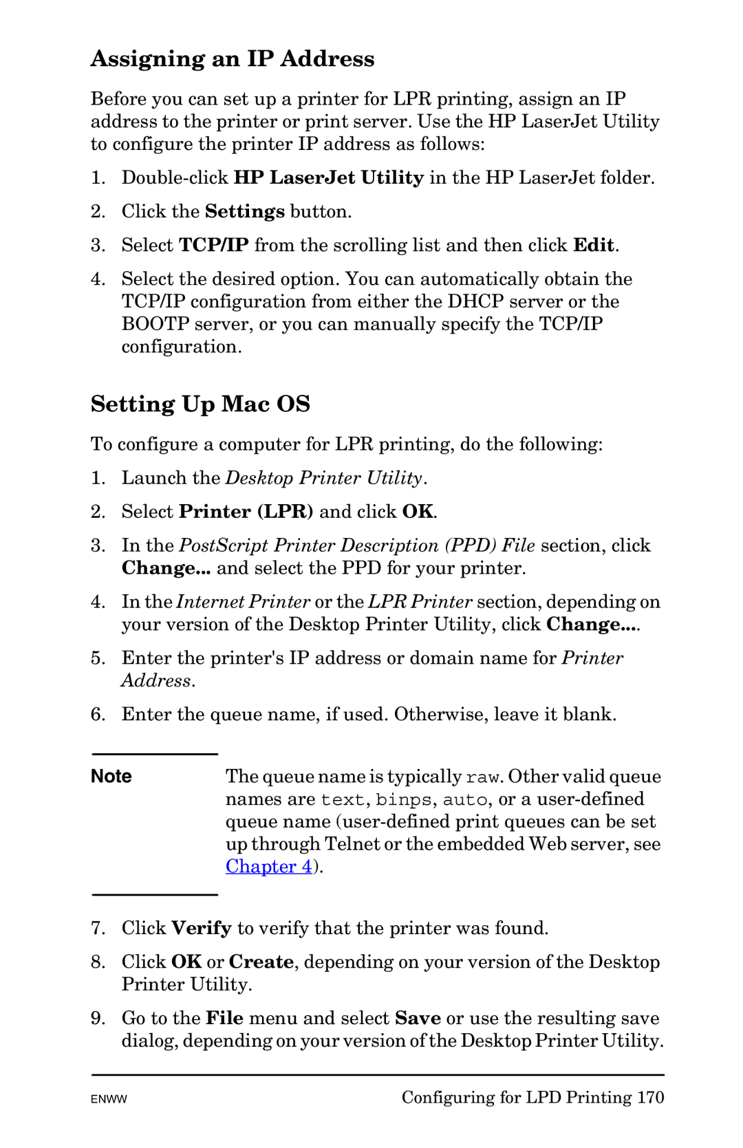 HP 625n Gigabit Ethernet Print Server manual Assigning an IP Address, Setting Up Mac OS 