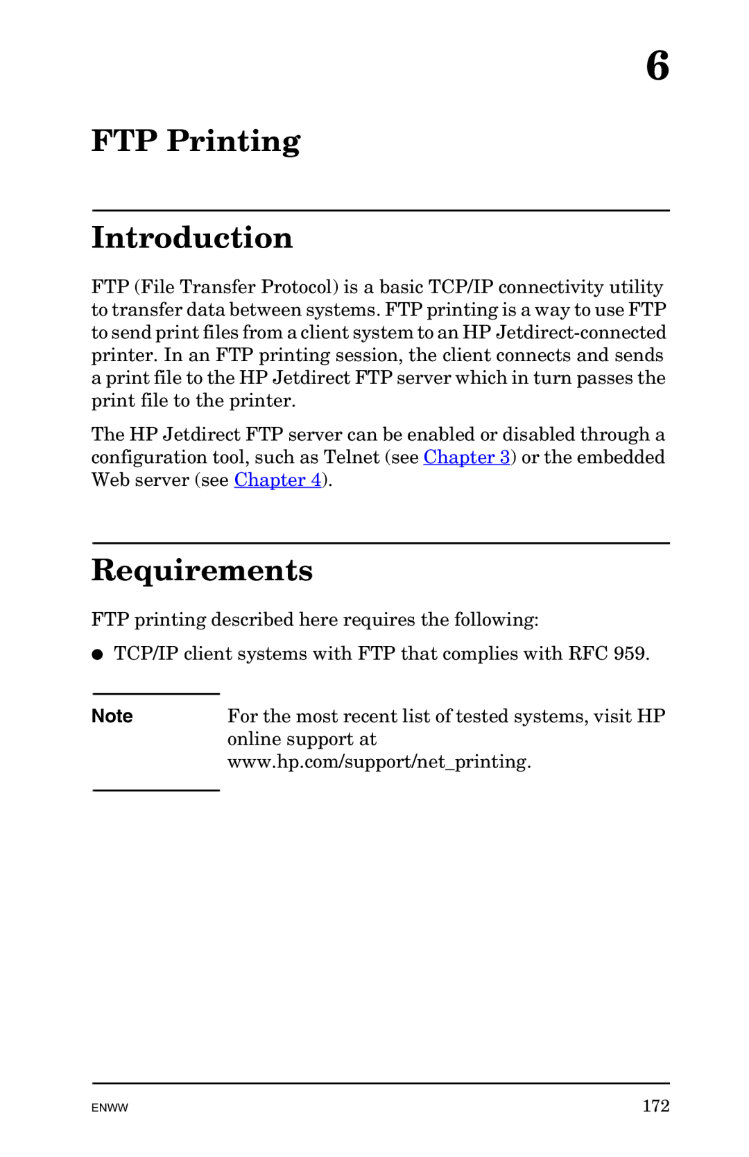 HP 625n Gigabit Ethernet Print Server manual FTP Printing Introduction, Requirements 