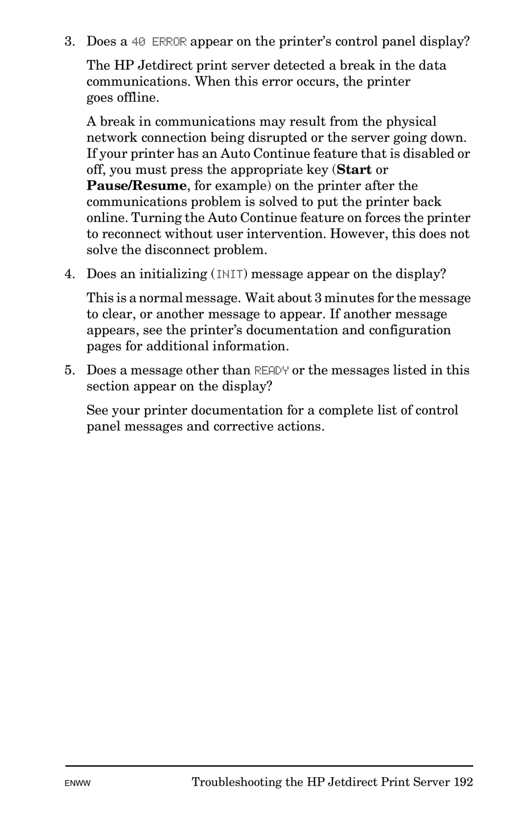 HP 625n Gigabit Ethernet Print Server manual Troubleshooting the HP Jetdirect Print Server 