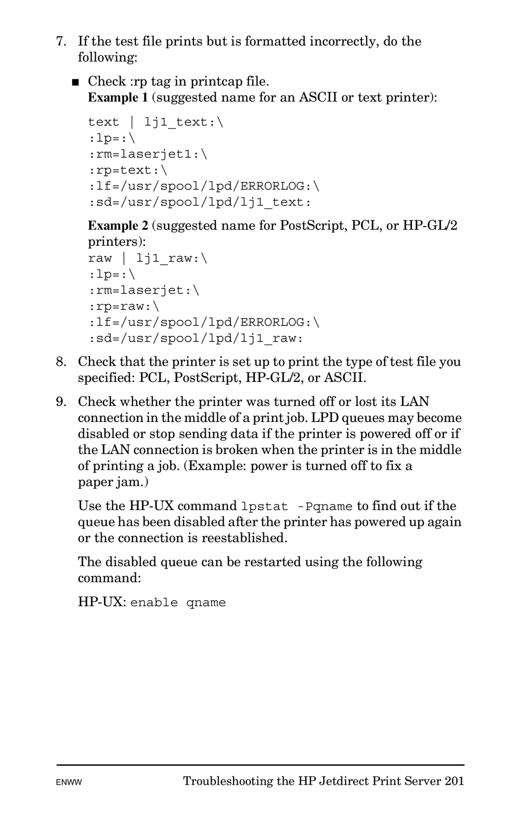 HP 625n Gigabit Ethernet Print Server manual HP-UXenable qname 