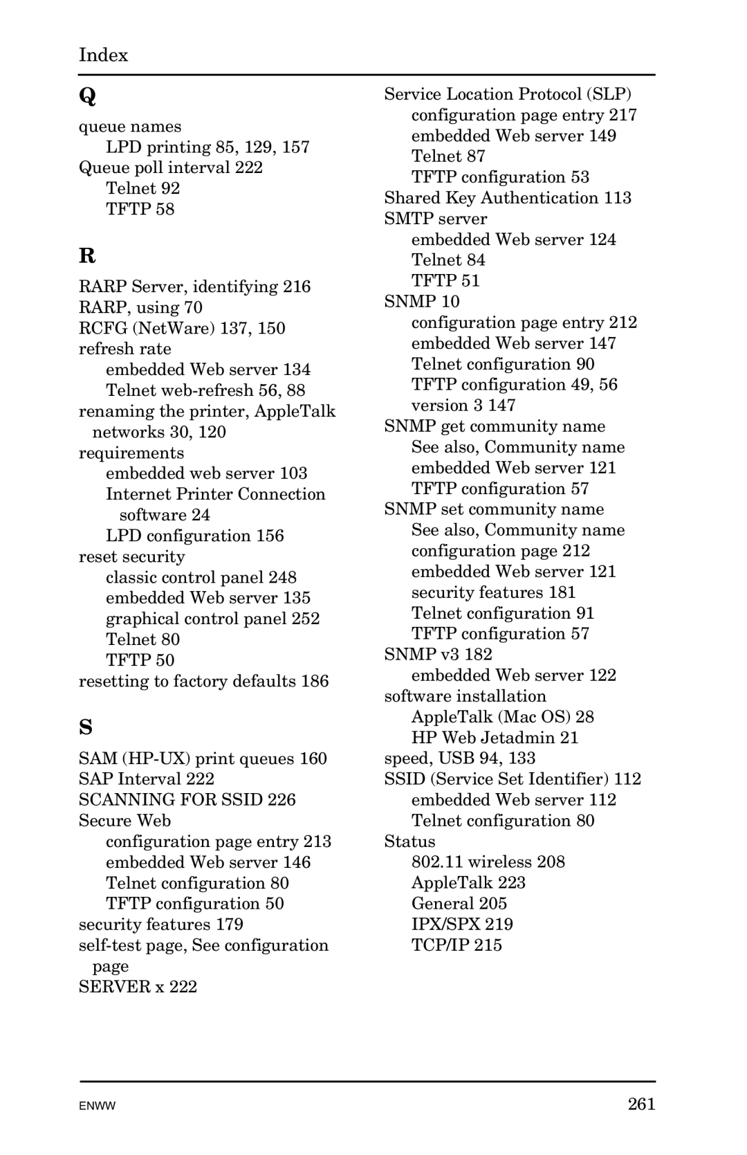 HP 625n Gigabit Ethernet Print Server manual Tftp Snmp 