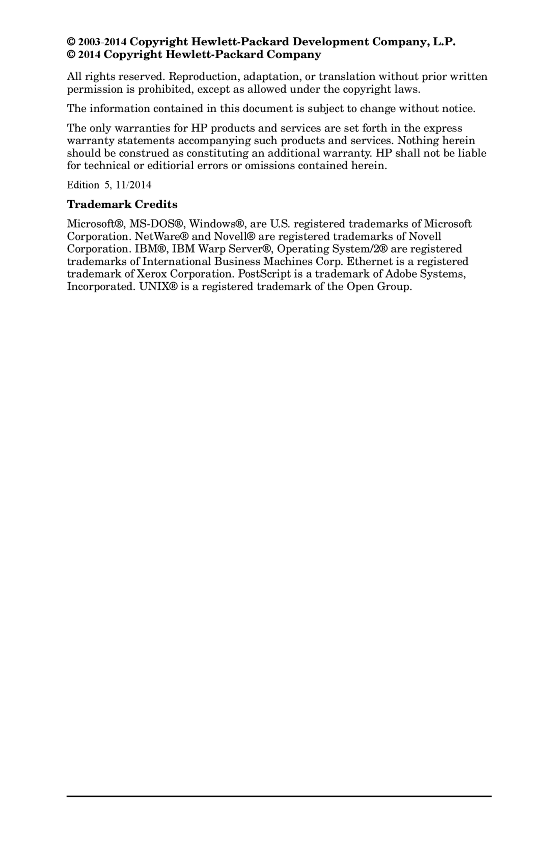 HP 625n Gigabit Ethernet Print Server manual Trademark Credits 