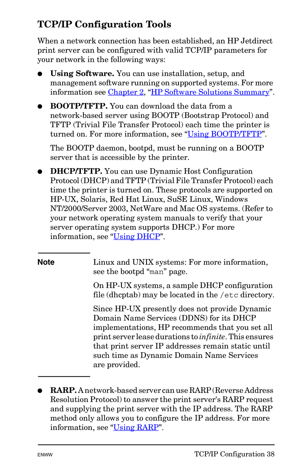 HP 625n Gigabit Ethernet Print Server manual TCP/IP Configuration Tools 