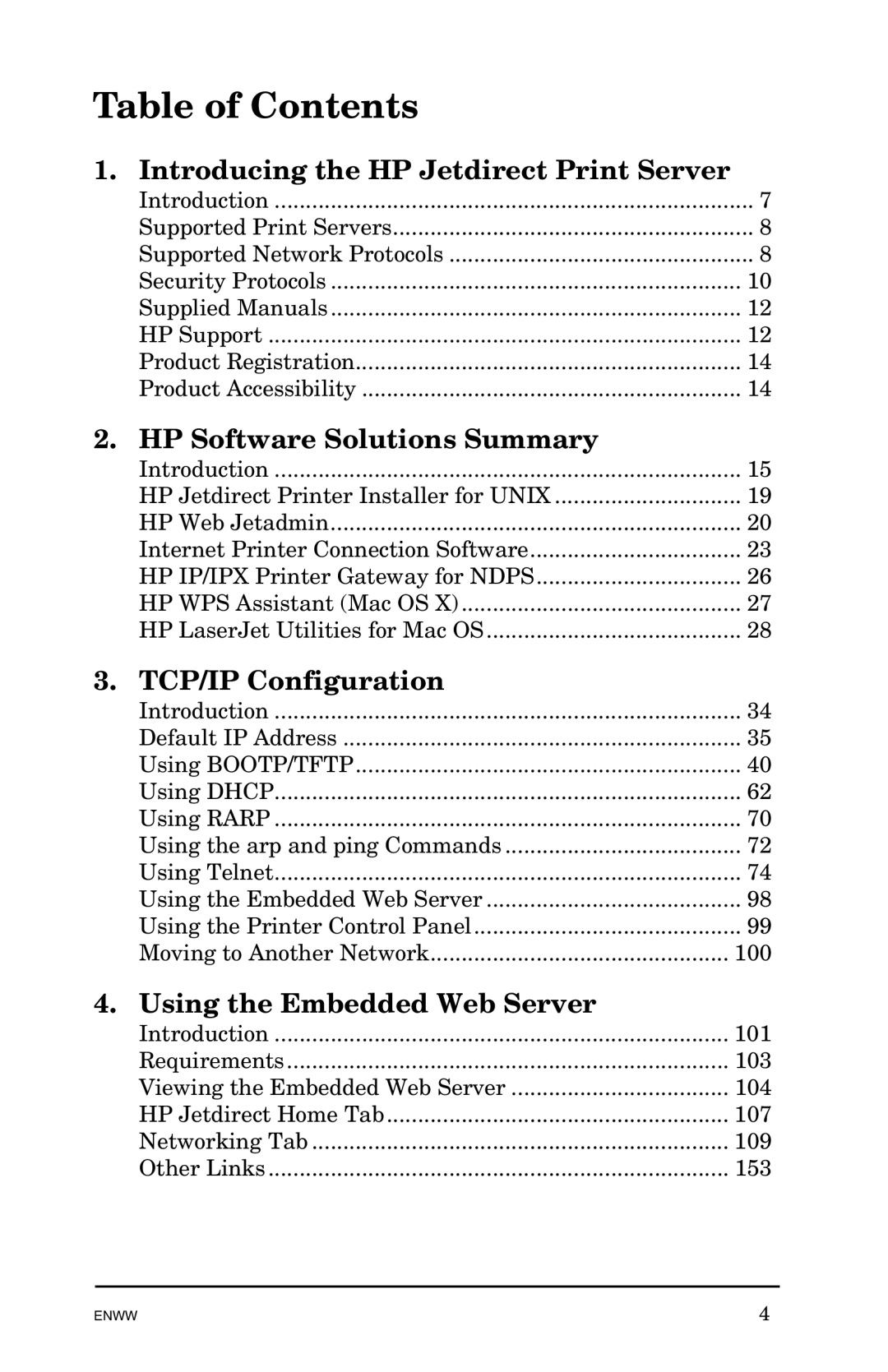 HP 625n Gigabit Ethernet Print Server manual Table of Contents 