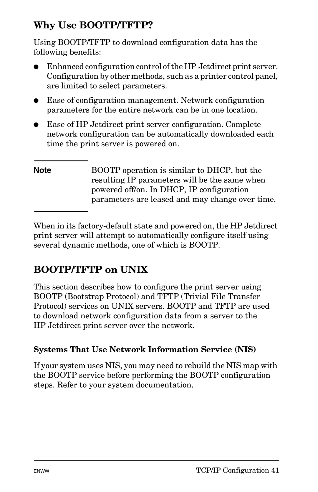 HP 625n Gigabit Ethernet Print Server manual Why Use BOOTP/TFTP?, BOOTP/TFTP on Unix 