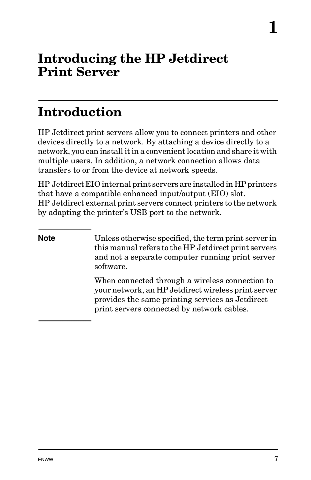 HP 625n Gigabit Ethernet Print Server manual Introducing the HP Jetdirect Print Server Introduction 