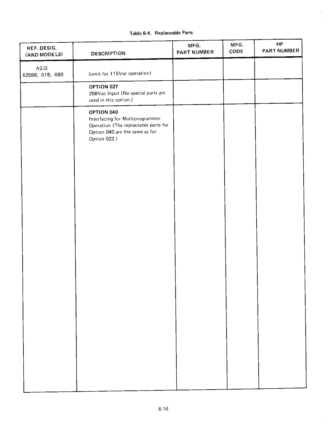 HP 6260B, 6268B, 6261B, 6259B manual 