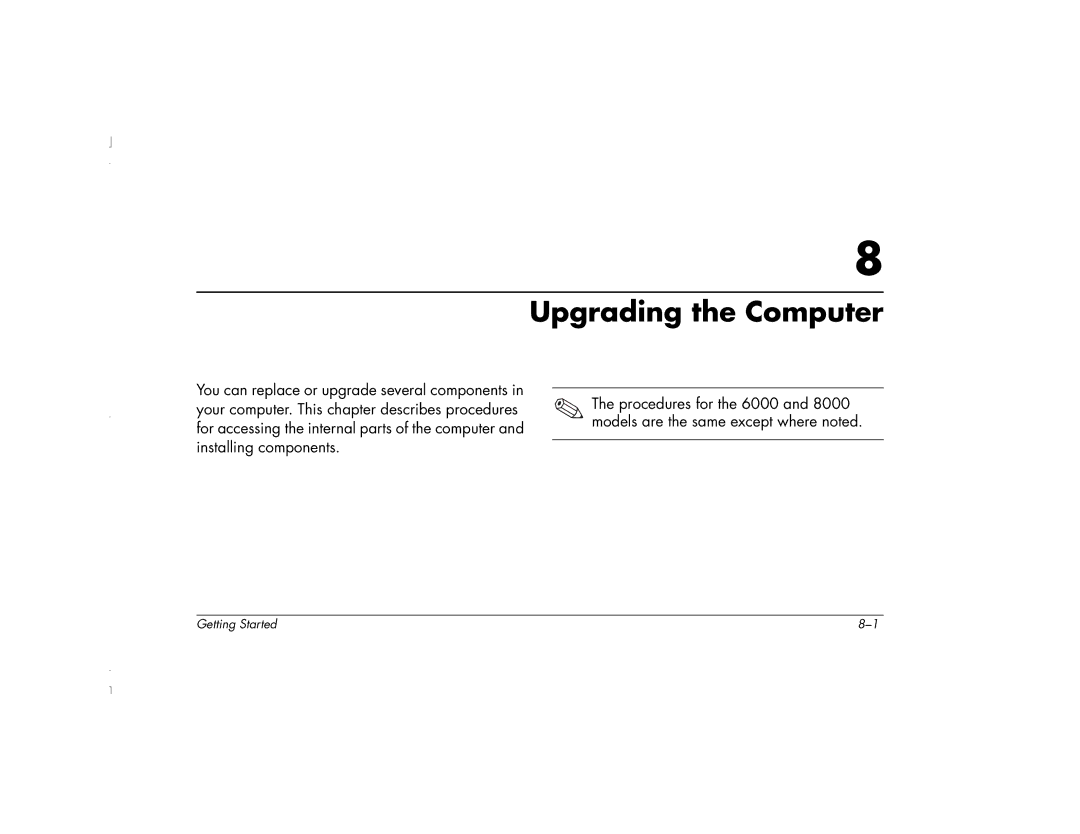 HP 6271AP manual Upgrading the Computer 