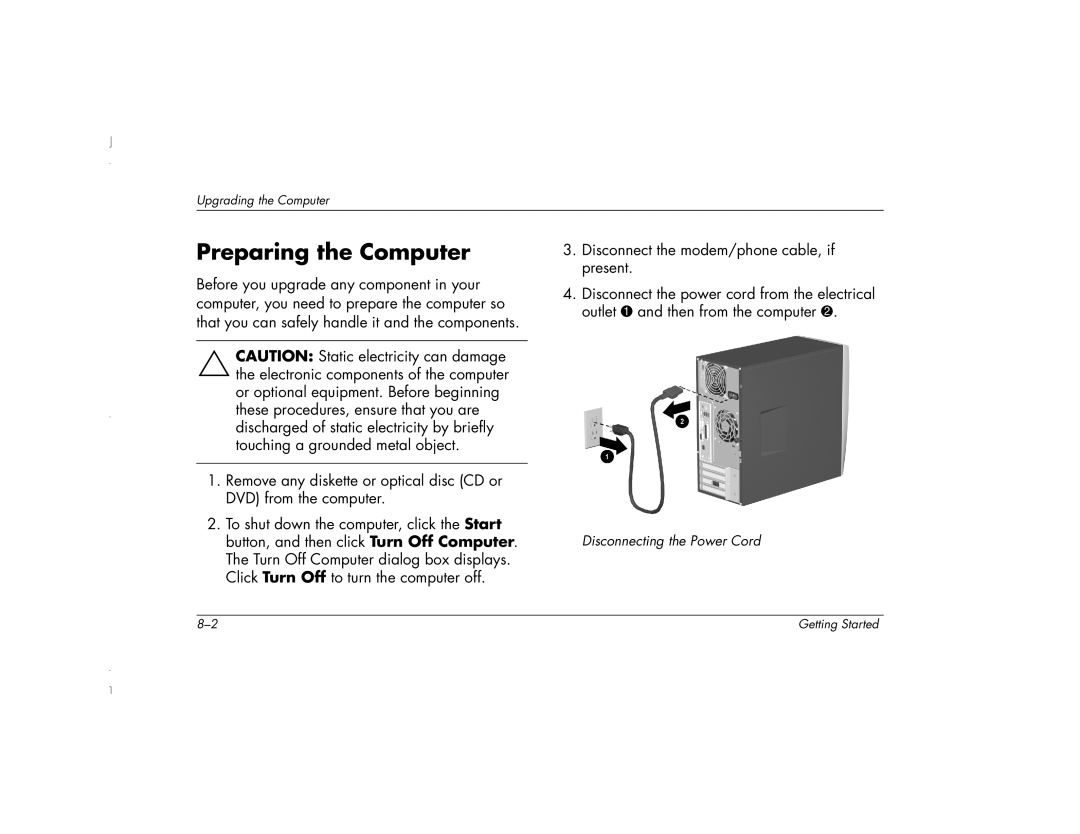 HP 6271AP manual Preparing the Computer 