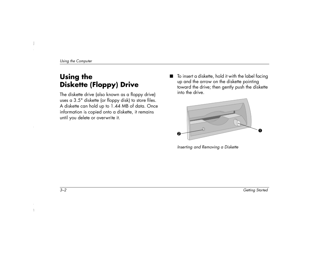 HP 6271AP manual Using Diskette Floppy Drive 