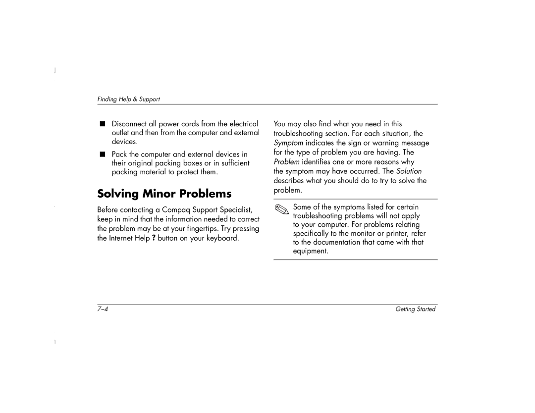 HP 6271AP manual Solving Minor Problems 