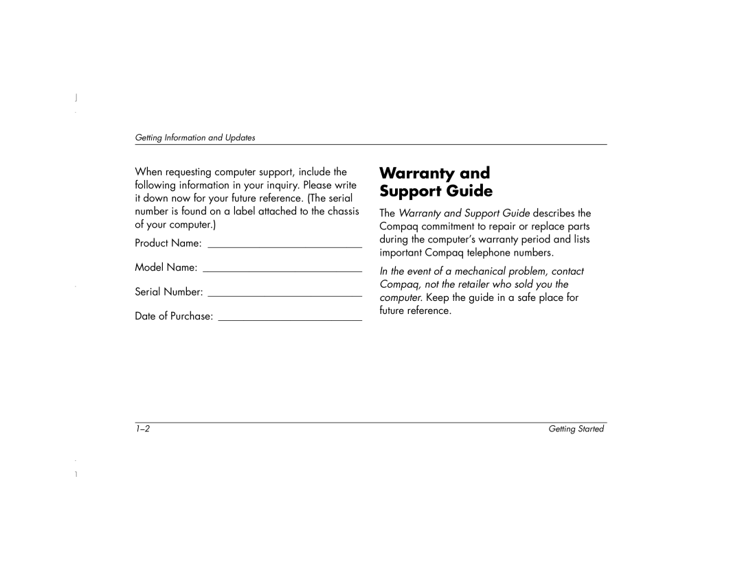 HP 6271AP manual Warranty Support Guide 