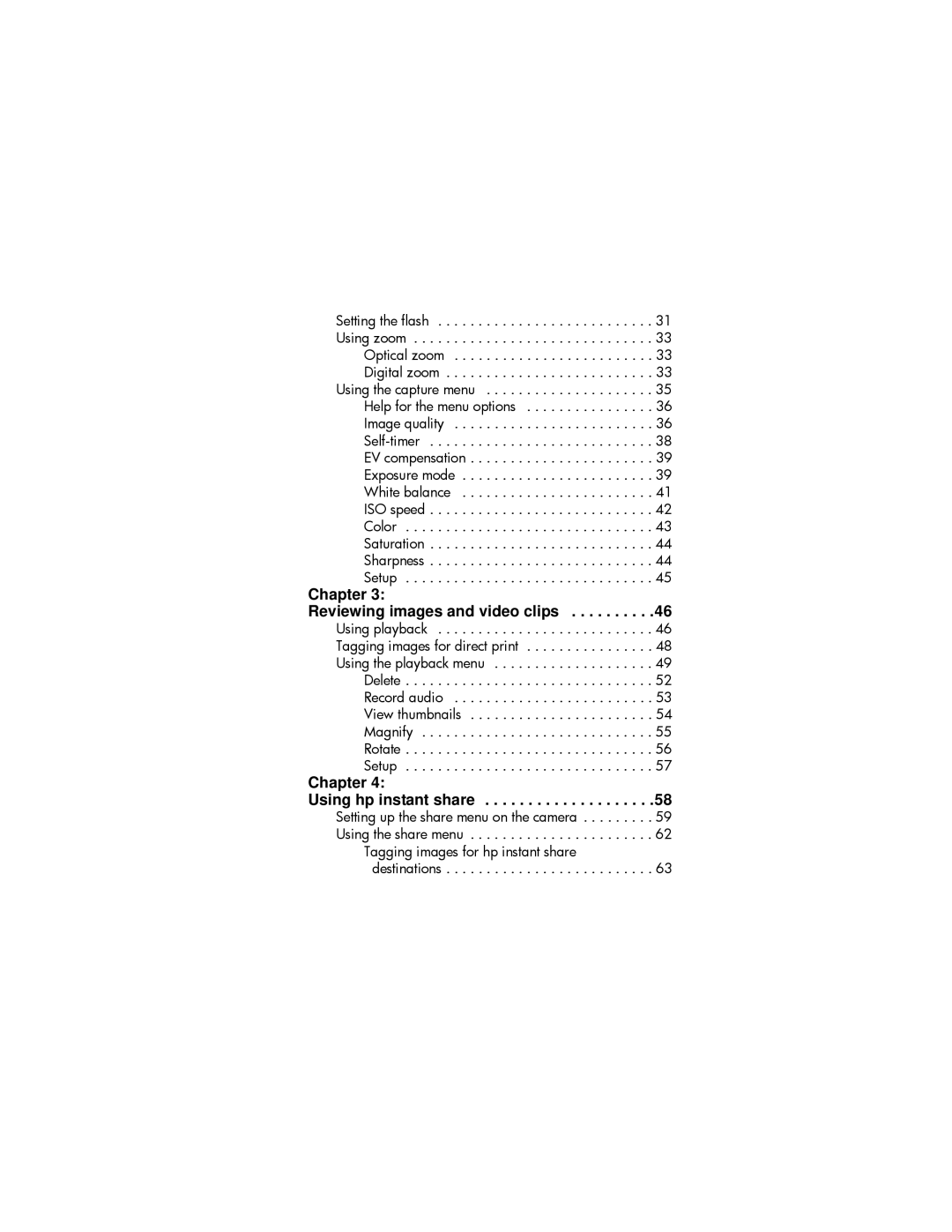 HP 630 manual Chapter Reviewing images and video clips, Tagging images for hp instant share Destinations 