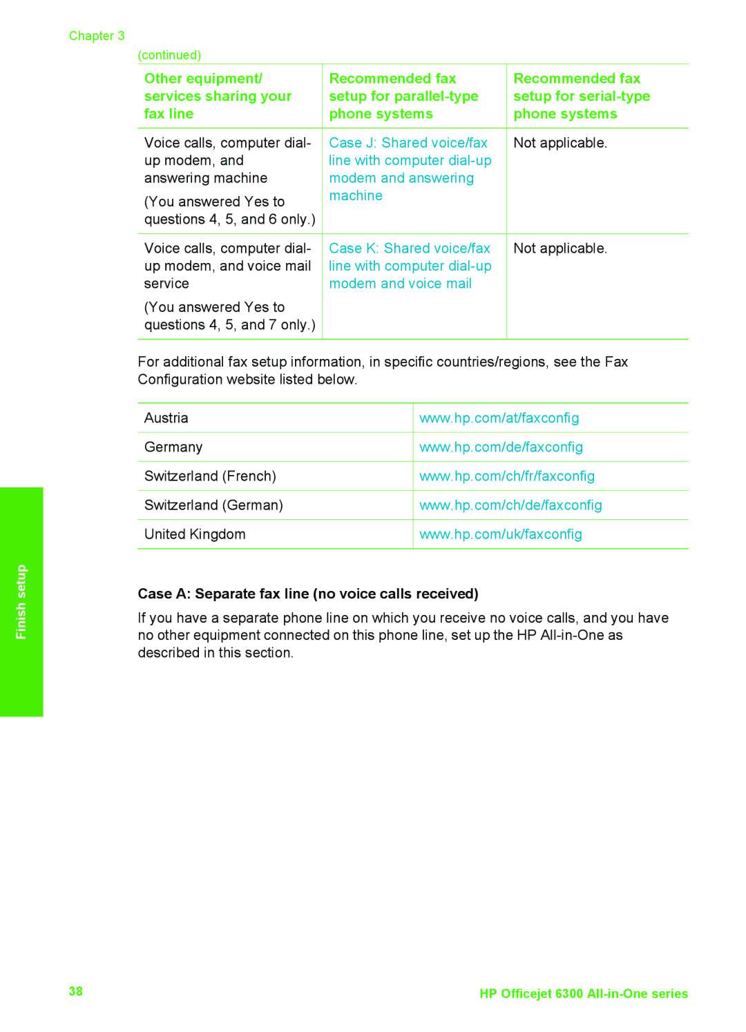 HP 6310xi manual Other equipment/ services sharing your fax line, Recommended fax setup for parallel-type phone systems 