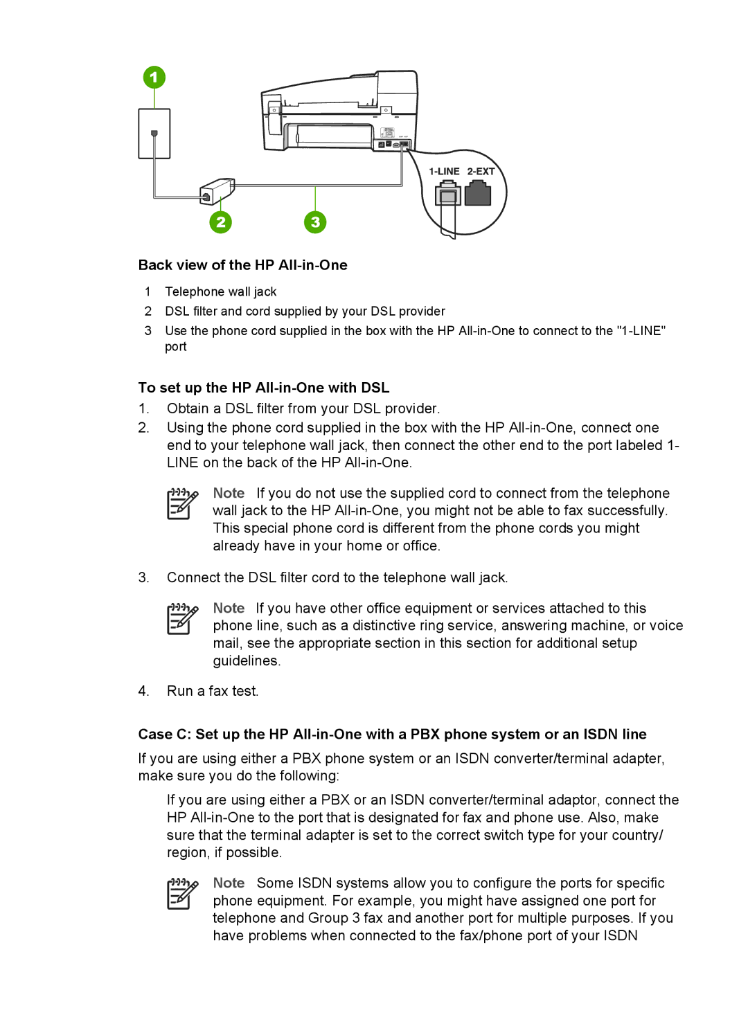 HP 6310xi manual To set up the HP All-in-One with DSL 