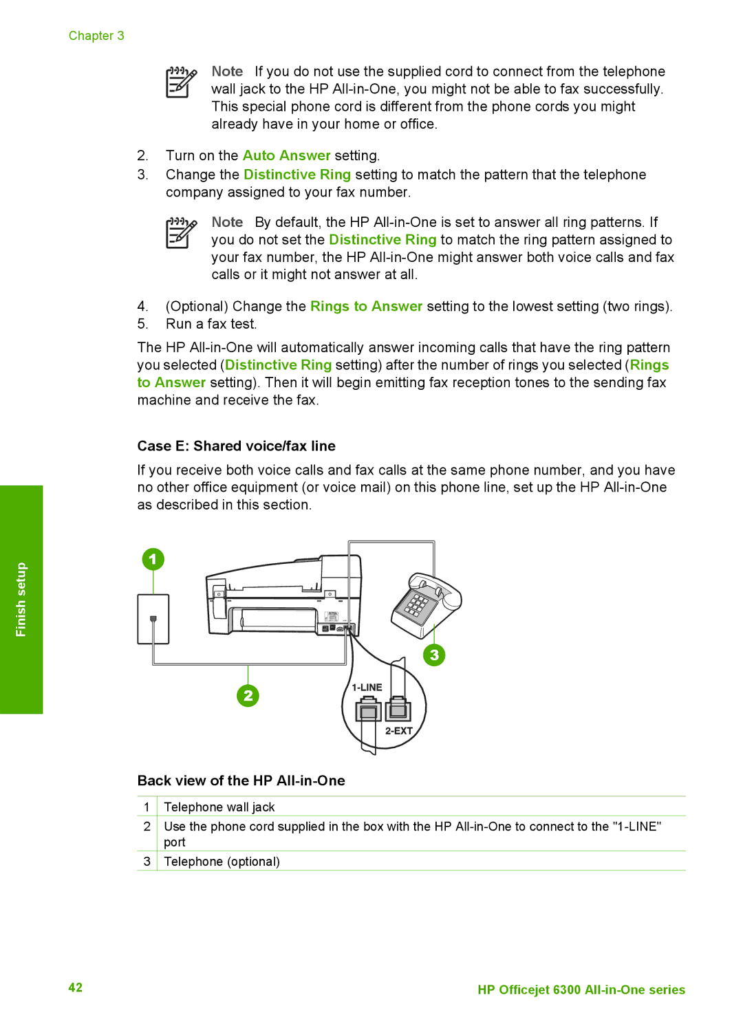 HP 6310xi manual Case E Shared voice/fax line 