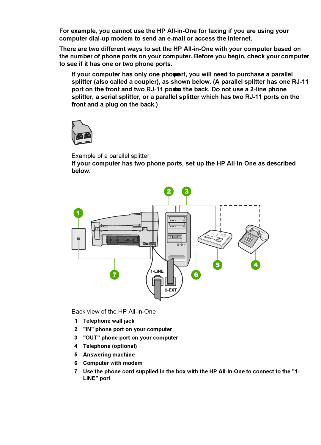 HP 6310xi manual Example of a parallel splitter 