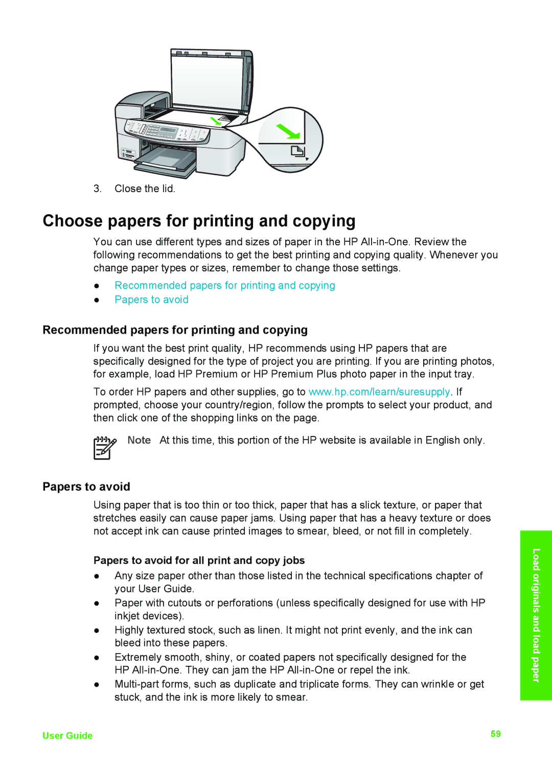 HP 6310xi manual Choose papers for printing and copying, Recommended papers for printing and copying, Papers to avoid 