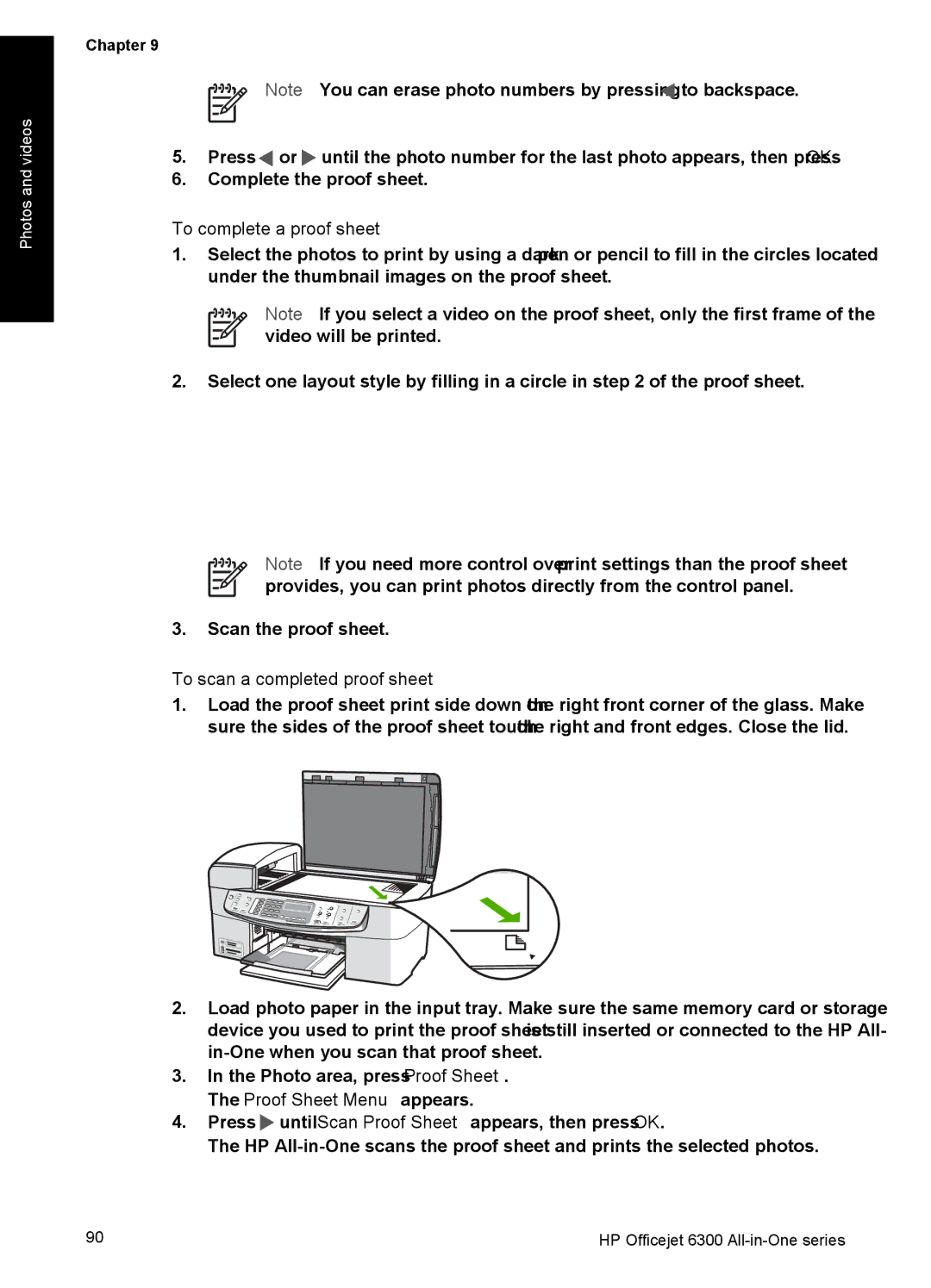 HP 6310xi manual To complete a proof sheet, To scan a completed proof sheet 