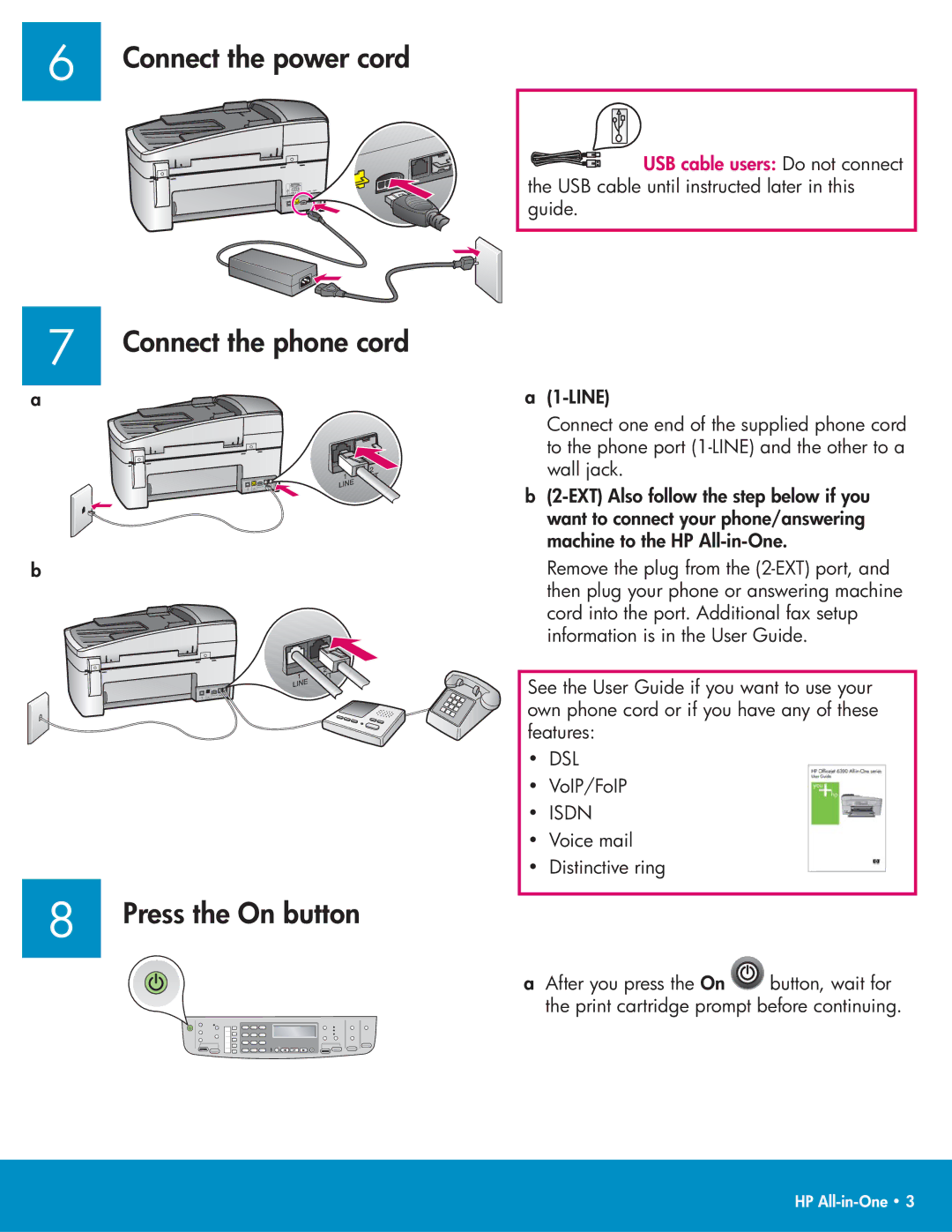 HP 6310xi manual Connect the power cord 