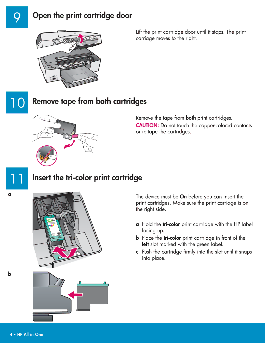 HP 6310xi manual Open the print cartridge door, From both cartridges 