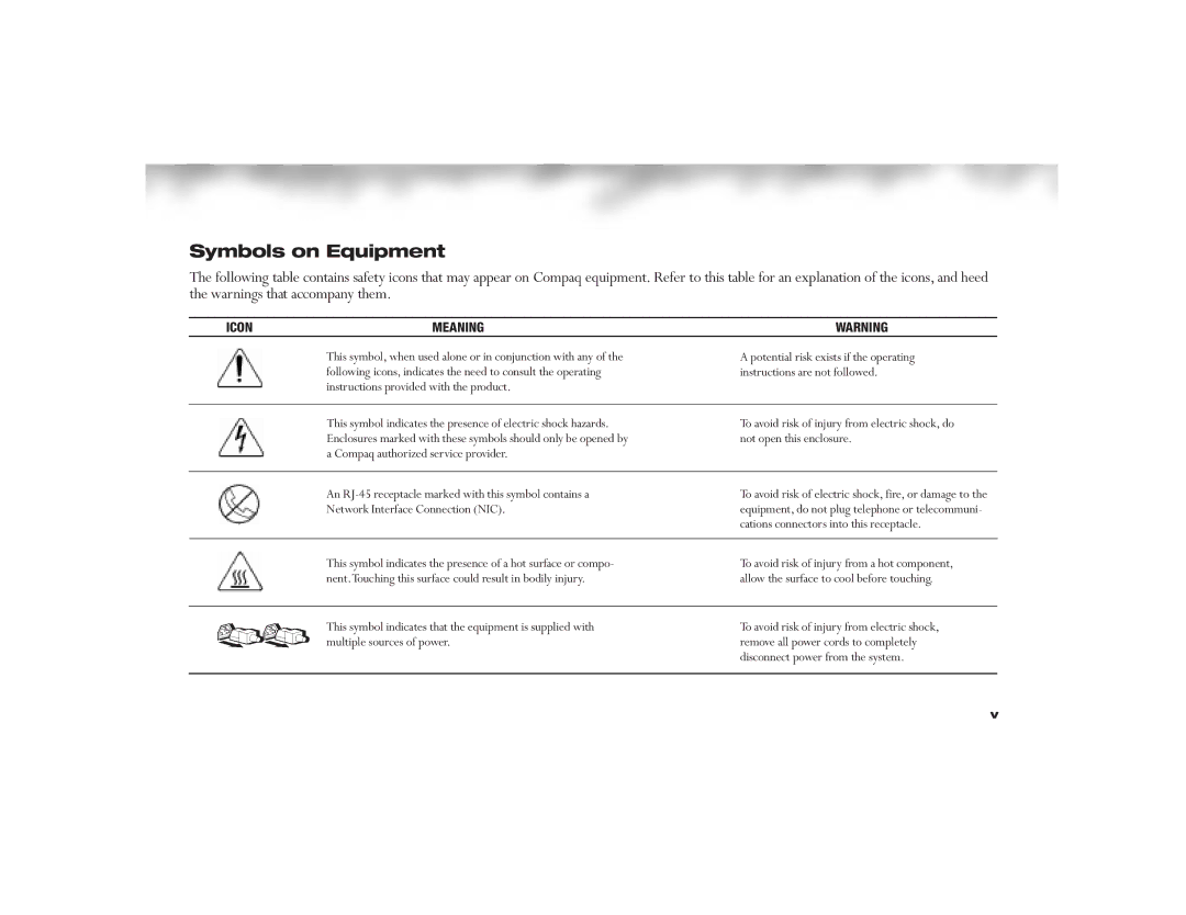 HP 6330US manual Symbols on Equipment 