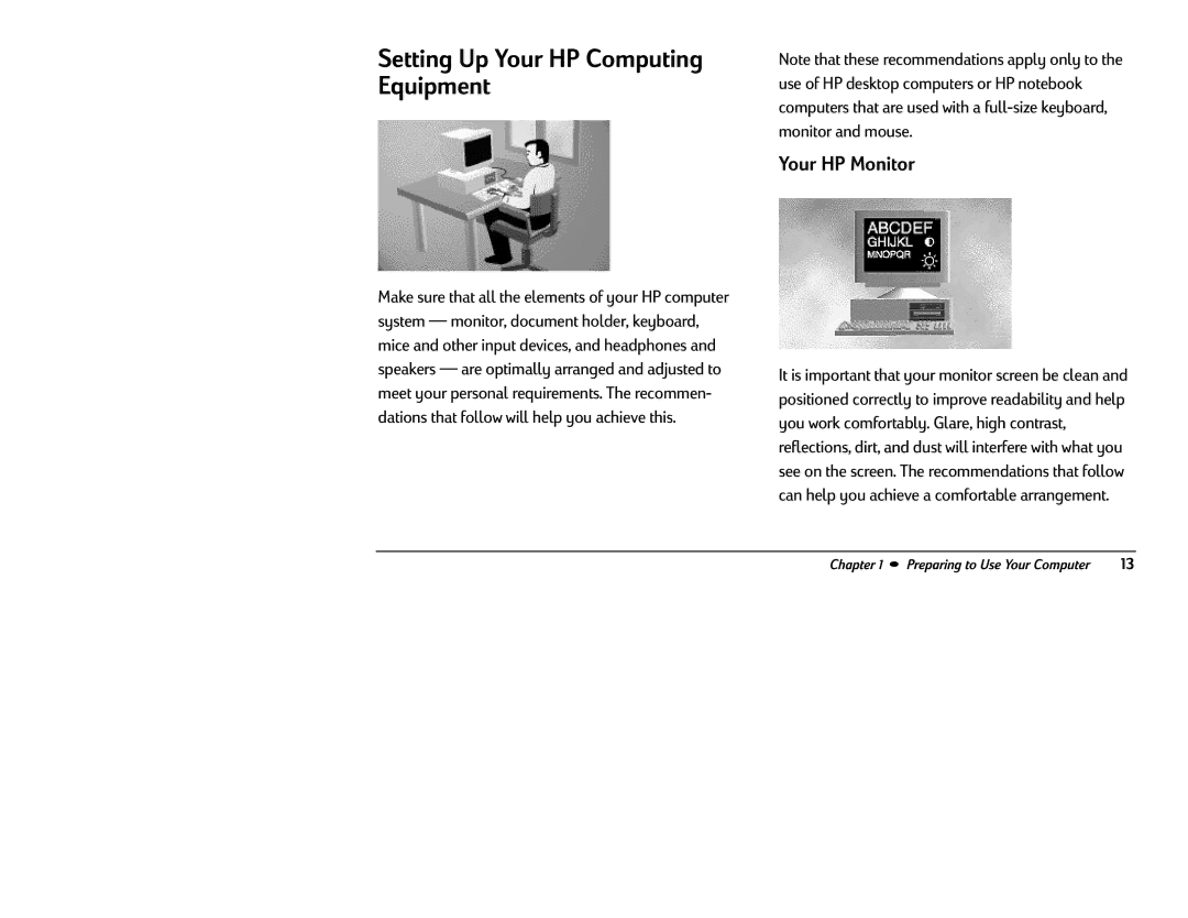 HP 6346 (US), 6340 (US/CAN) manual Setting Up Your HP Computing Equipment, Your HP Monitor 