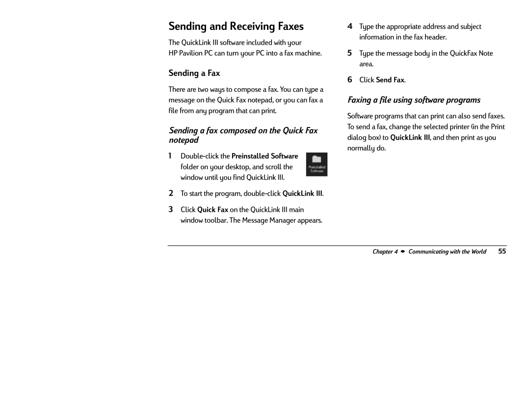 HP 6346 (US), 6340 (US/CAN) Sending and Receiving Faxes, Sending a Fax, Sending a fax composed on the Quick Fax notepad 