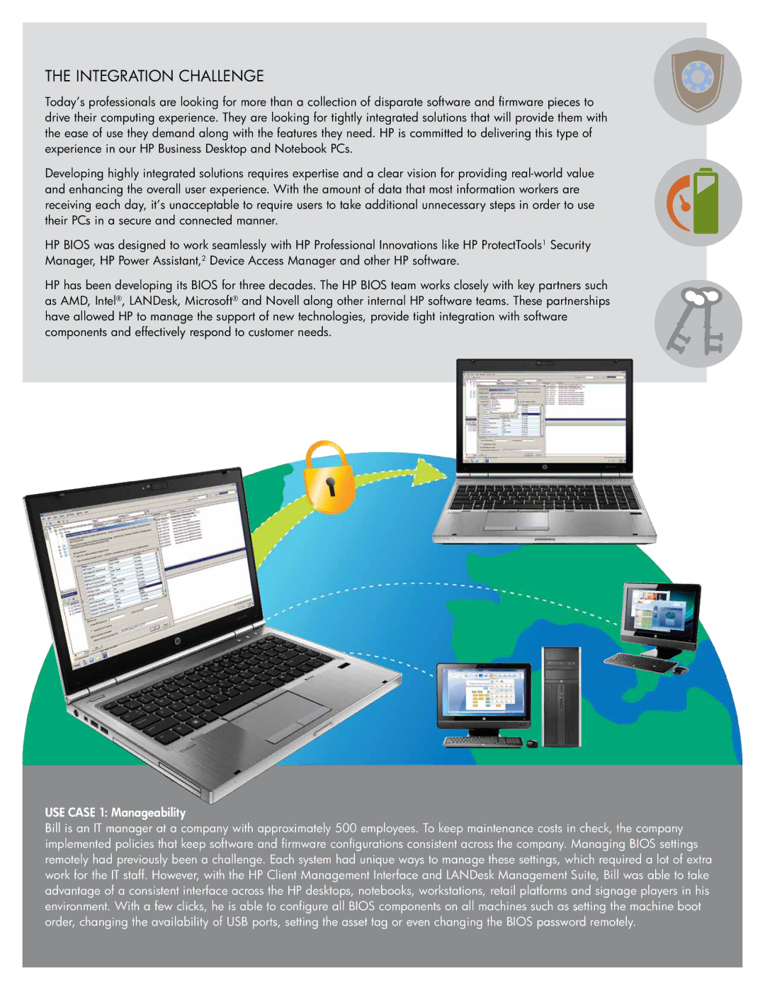 HP 6360t Mobile manual Integration challenge, USE Case 1 Manageability 