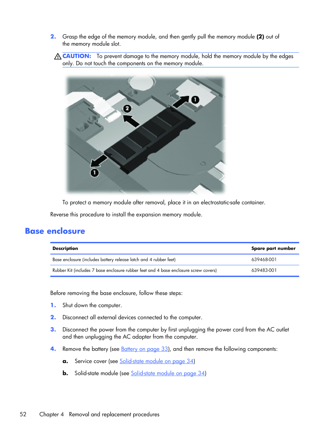 HP 6360t Mobile manual Base enclosure 