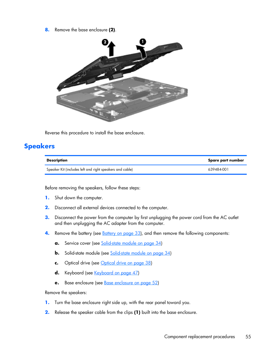 HP 6360t Mobile manual Speakers 