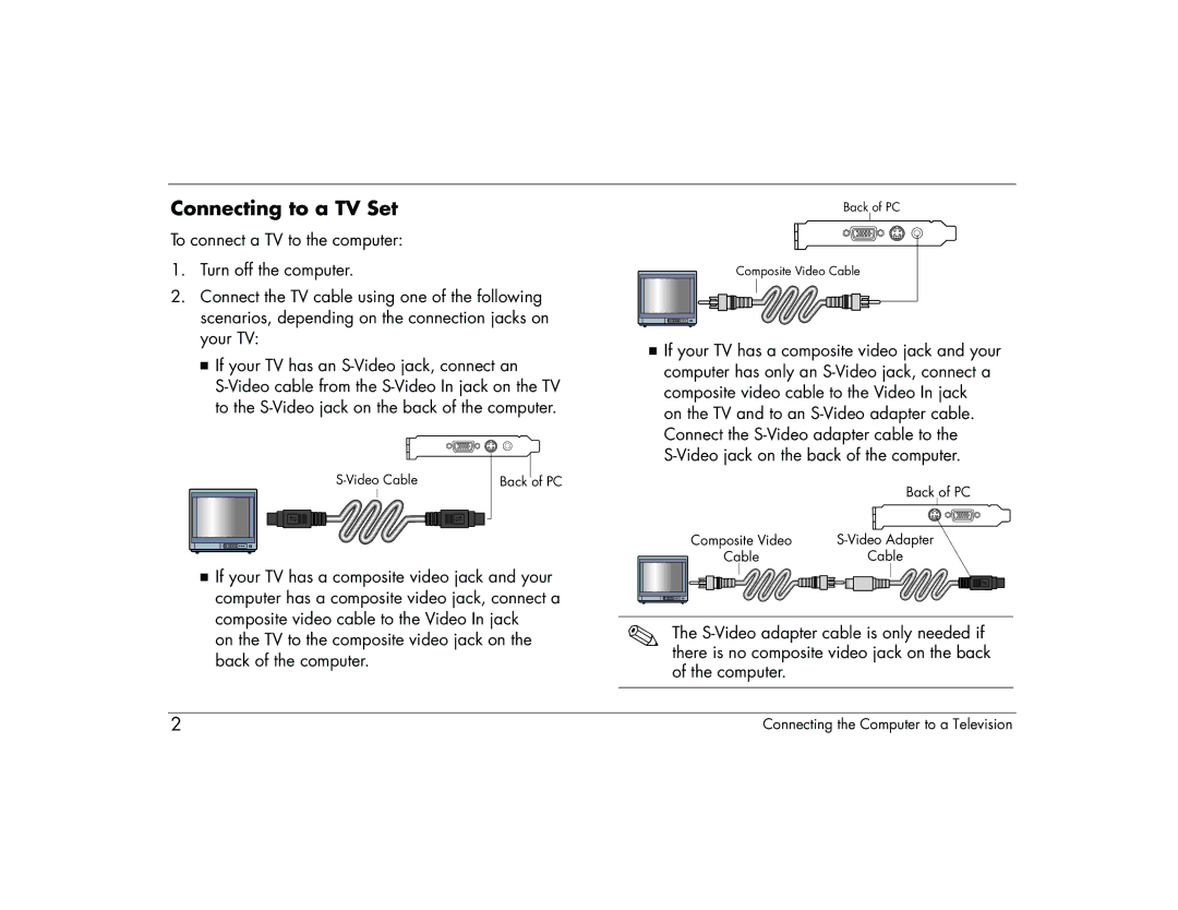 HP 6370US manual Connecting to a TV Set 