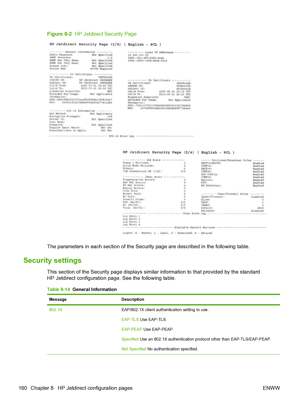 HP 640n Print Server manual 2HP Jetdirect Security, 14General Information 