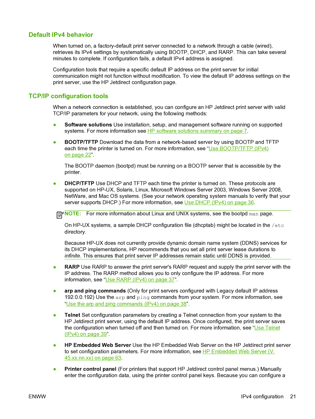 HP 640n Print Server manual Default IPv4 behavior, TCP/IP configuration tools 